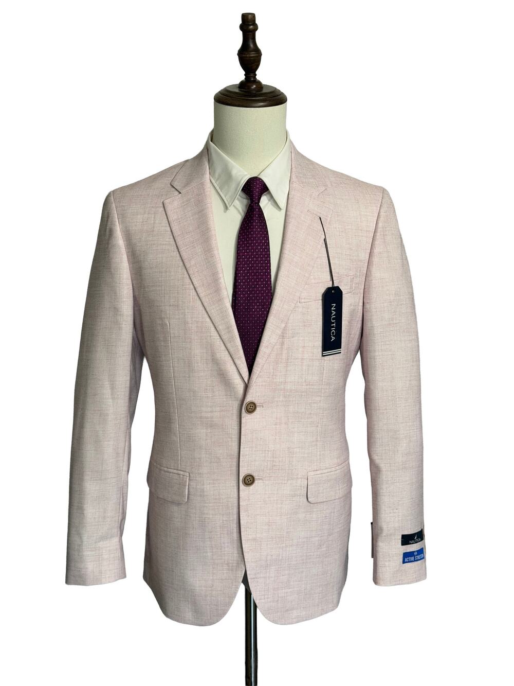 Nautica Sport Coat Men's 40 Regular Modern Fit Active Stretch Light Pink NEW